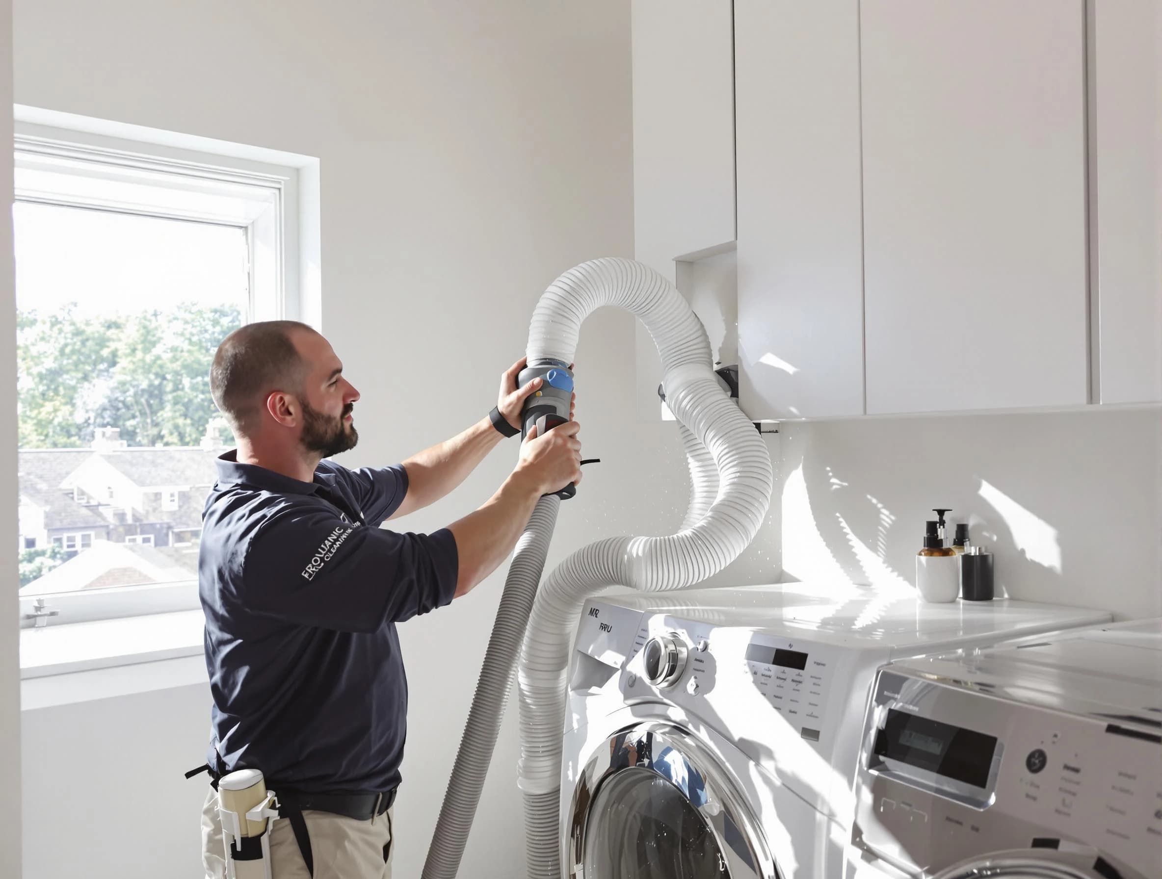 Certified South Jordan Dryer Vent Cleaning technician performing dryer vent cleaning in South Jordan