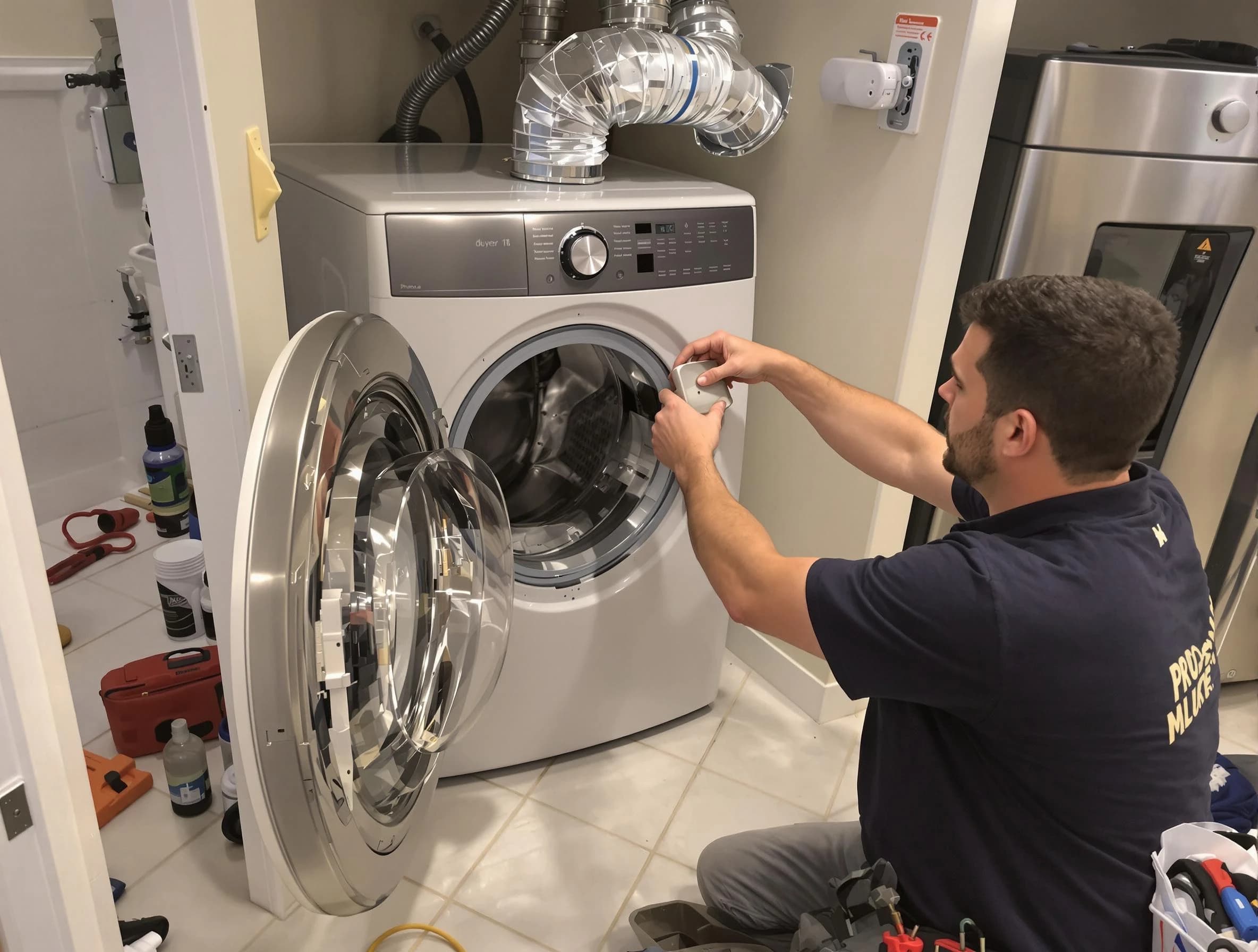 South Jordan Dryer Vent Cleaning technician performing precise dryer vent hose installation in South Jordan