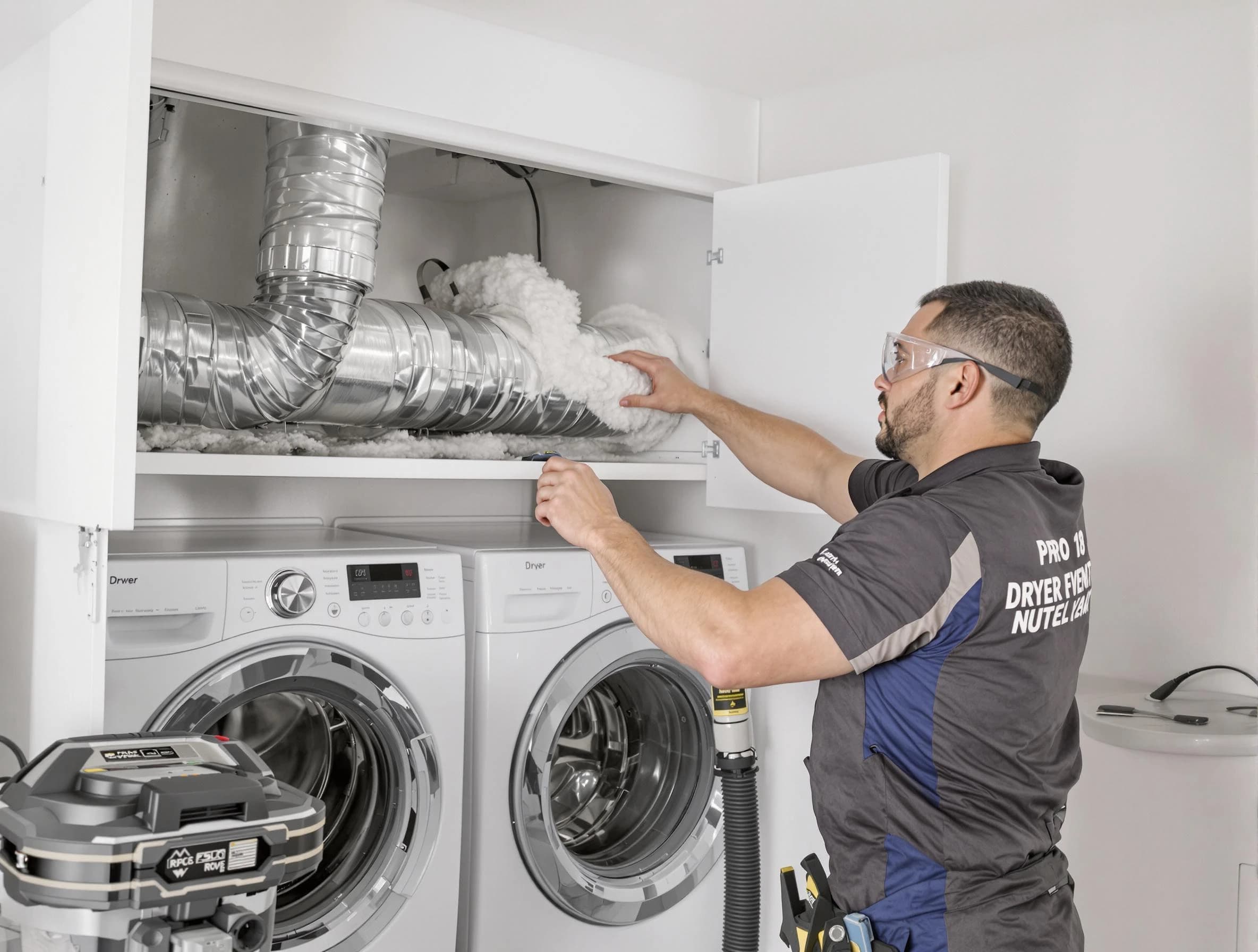 South Jordan Dryer Vent Cleaning certified technician performing specialized gas dryer vent cleaning in South Jordan