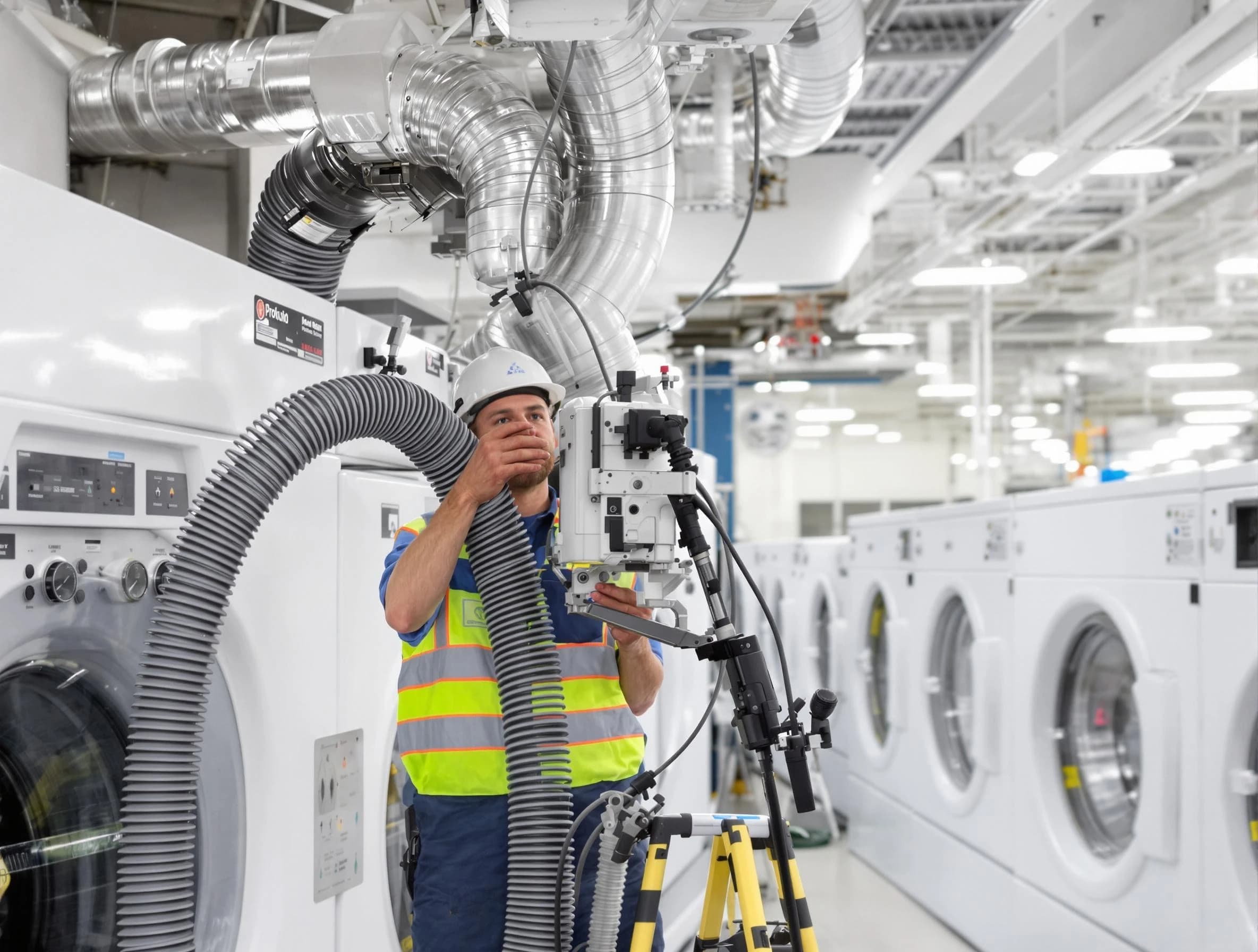South Jordan Dryer Vent Cleaning team performing commercial-grade dryer vent cleaning at a business facility in South Jordan
