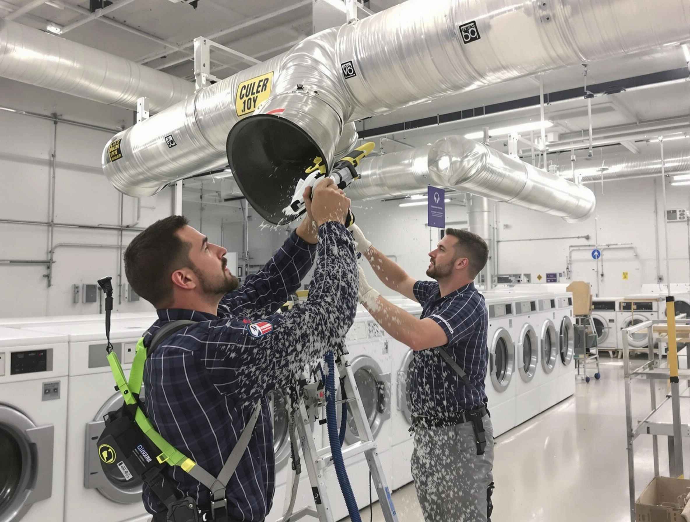 South Jordan Dryer Vent Cleaning team performing large-scale commercial dryer vent cleaning in South Jordan