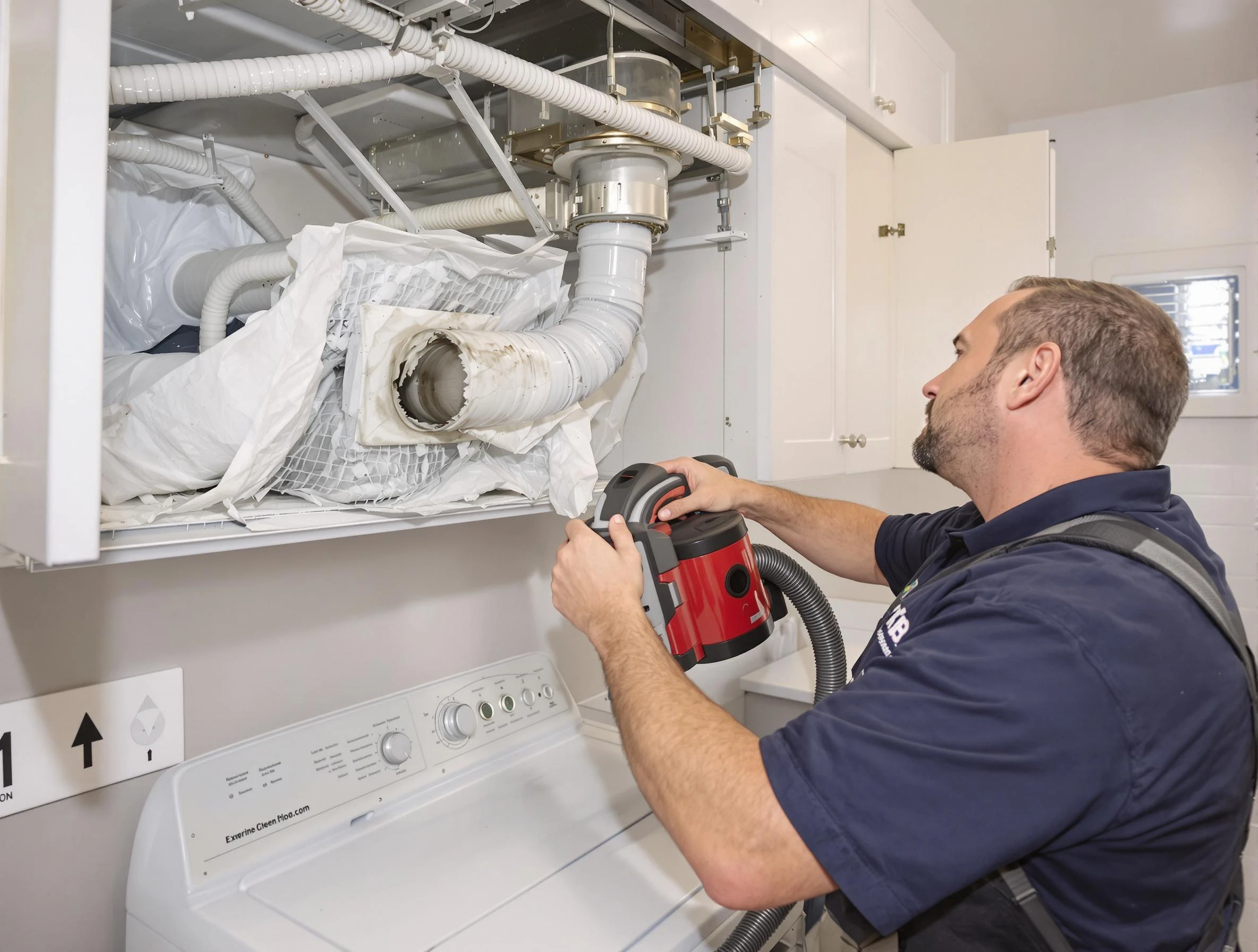 South Jordan Dryer Vent Cleaning technician performing professional exhaust vent cleaning at a residential property in South Jordan
